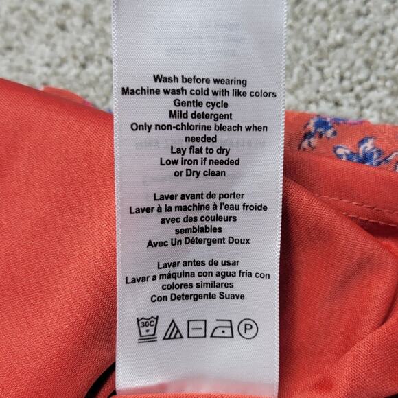 Jessica Simpson Maternity Halter Dress Womens S Pink Blue Floral Gauze A-Line - Picture 8 of 12